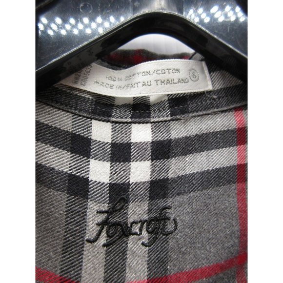 Foxcroft Shirt 8 Button Up Flannel Plaid Preppy Outdoor Collared Y2K - Picture 9 of 10